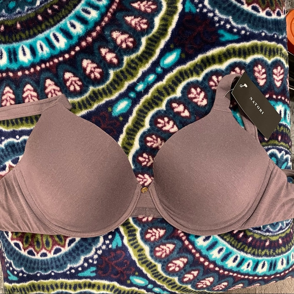 Natori Sublime Full Coverage Bra Gray Gunmetal 34D NWT Orig $68